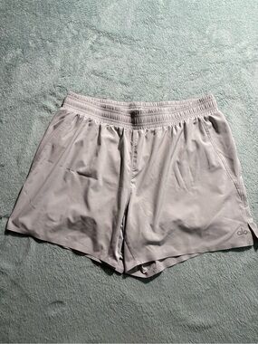 ALO Yoga Light Gray Drawstring Athletic Shorts